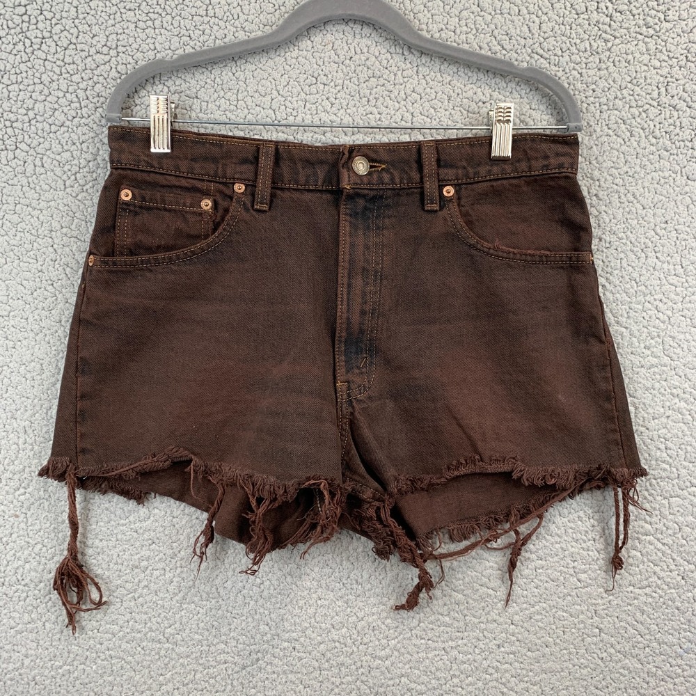 Vintage Levis 550 Denim Shorts Women's Size 16 34" Waist Jean Shorts Made in USA
